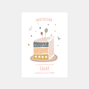 Invitation anniversaire cake