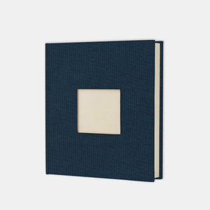 Album photo carré 30x30 toile bleu marine