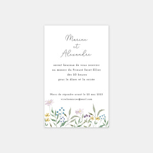 Carton invitation de mariage couronne champêtre
