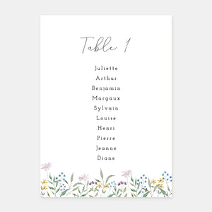 Plan de table de mariage couronne champêtre - 5ex