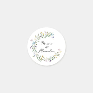 Stickers personnalisés couronne champêtre