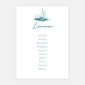 Plan de table de mariage gravure le sud - 5ex