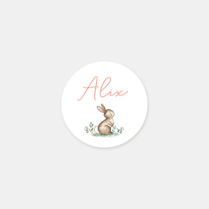 Stickers personnalisés naissance petit lapin
