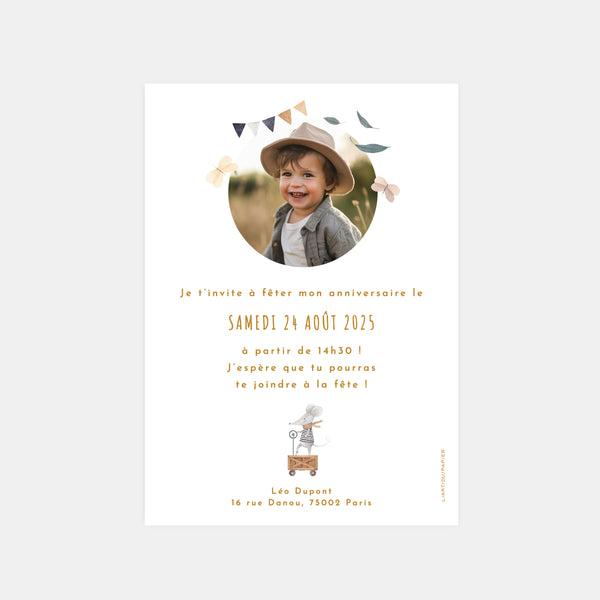 Invitation anniversaire animaux de la forêt