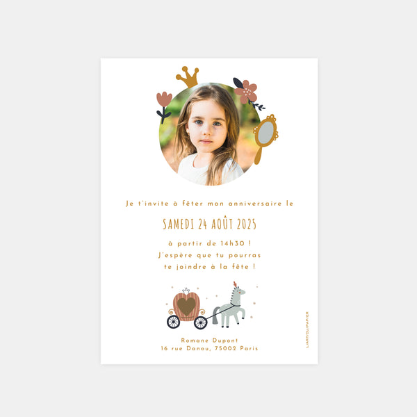 Invitation anniversaire princesse