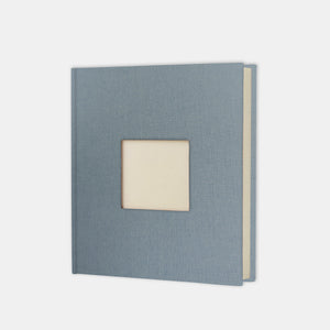 Album photo carré 30x30 toile bleu gris