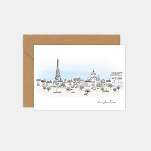 Carte pour dire un mot - Paris aquarelle