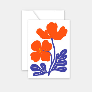 Carte pour dire un mot - Fleurs rouges
