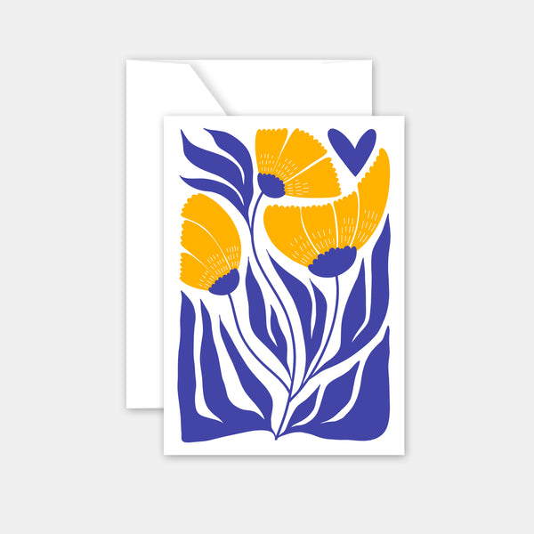 Carte pour dire un mot - Fleurs jaunes