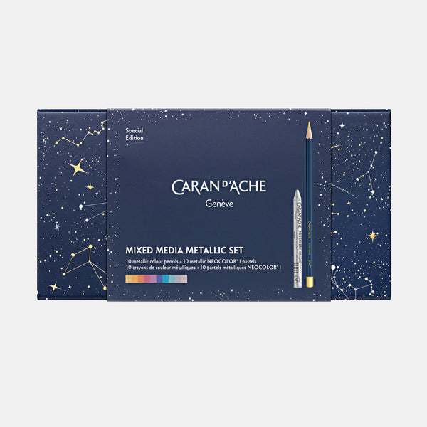 COSMIC BLUE colored pencil and pastel set - 20 pcs