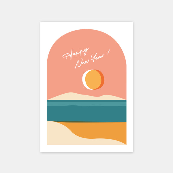Personalized sunset greeting card