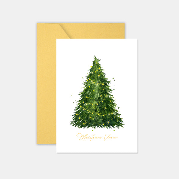 Carte de voeux sapin scintillant