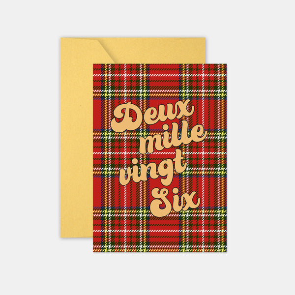 Carte de voeux Tartan rouge