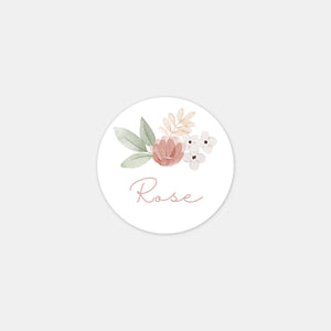 Stickers personnalisés prénom couronne végétale