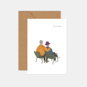 Carte couple au jardin du Luxembourg II