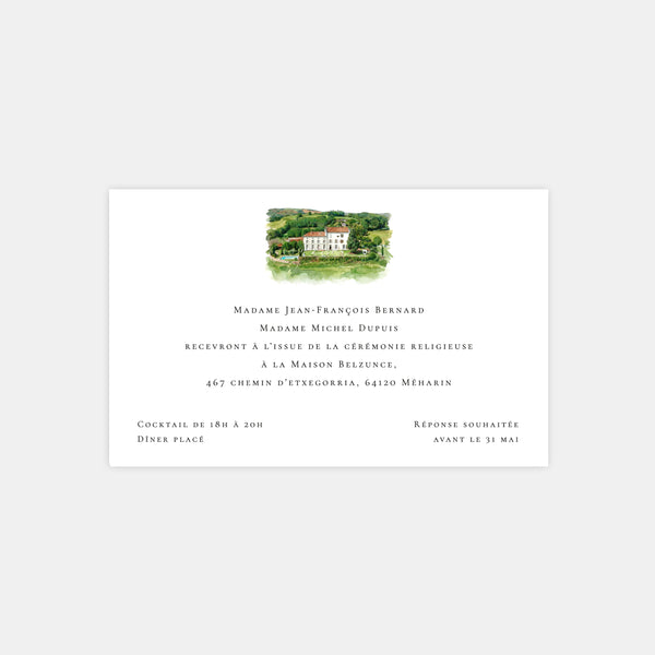 Wedding invitation card in the Basque Country