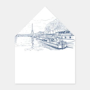 Doublure enveloppe gravure Paris
