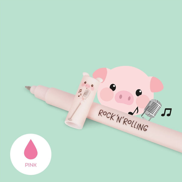 Set de 4 stylos encre gel effaçables - Animaux de la ferme