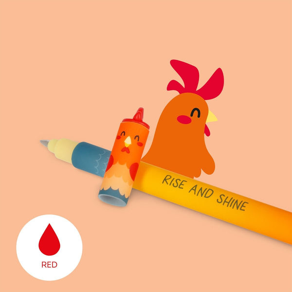 Set de 4 stylos encre gel effaçables - Animaux de la ferme