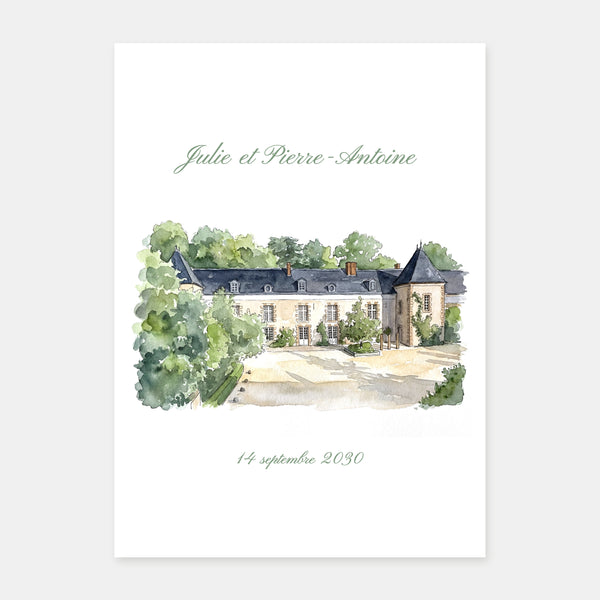 Faire-part de mariage Domaine de Quincampoix