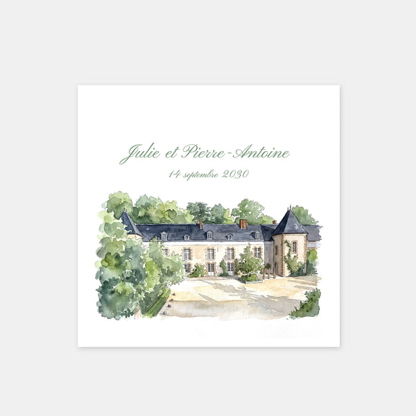 Faire-part de mariage Domaine de Quincampoix
