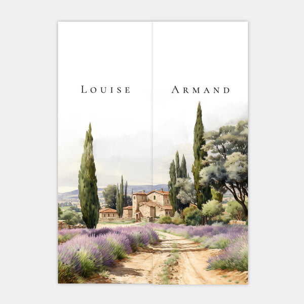 Provence watercolor wedding invitation