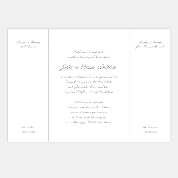 Faire-part de mariage Domaine de Quincampoix