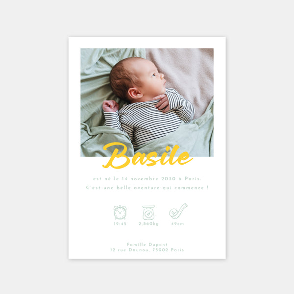 Pop lines birth announcement