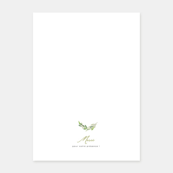 Monogram foliage wedding booklet