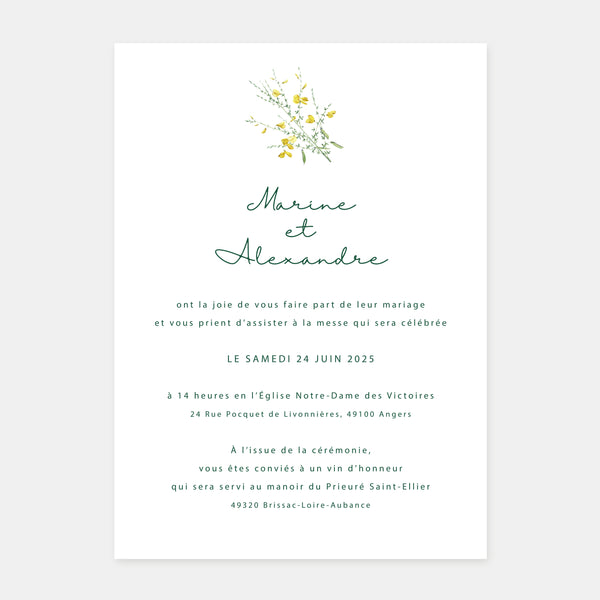 Hochzeitseinladung Zweig wilder Blumen