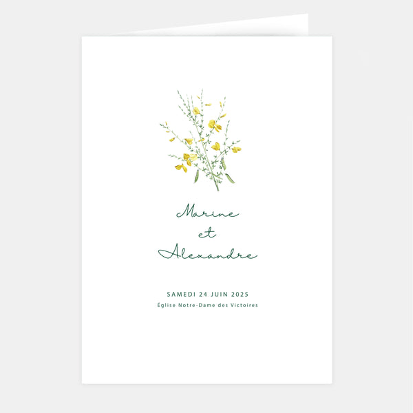 Umschlag für Hochzeitsheft mit Wildblumenmotiv