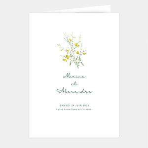 Couveture livret de mariage brin de fleurs sauvages