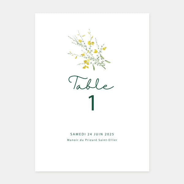 Wedding table brand sprig of wild flowers - 5ex