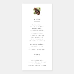 Menu de mariage montagne aquarelle