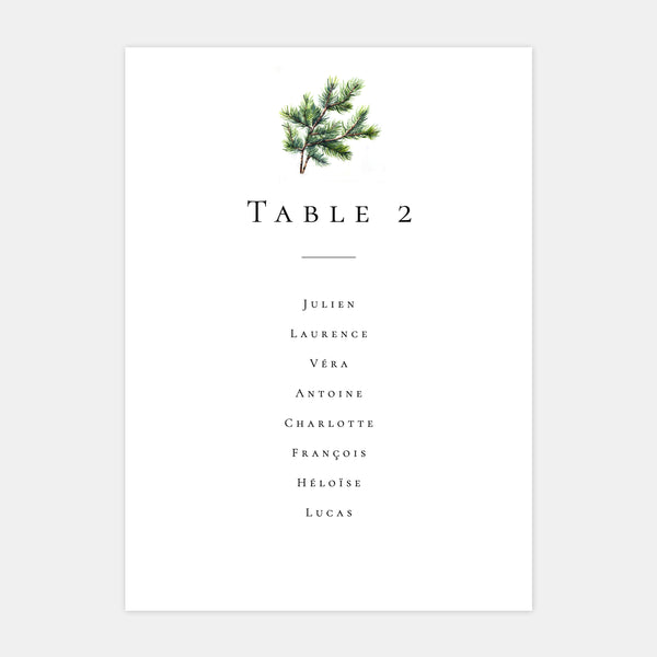 Watercolor mountain wedding table plan - 5ex