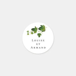 Stickers personnalisés mariage vignes aquarelle