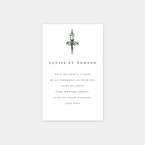 Carton invitation de mariage paris aquarelle