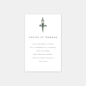 Carton invitation de mariage paris aquarelle
