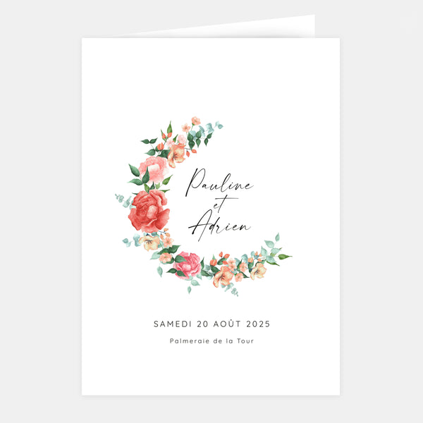 Hochzeitsbroschüre mit Aquarellstrauß
