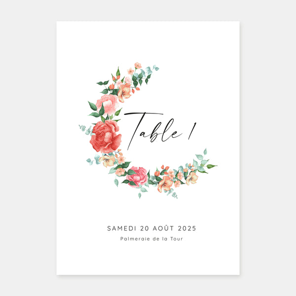 Aquarellstrauß-Hochzeitstischmarke - 5ex