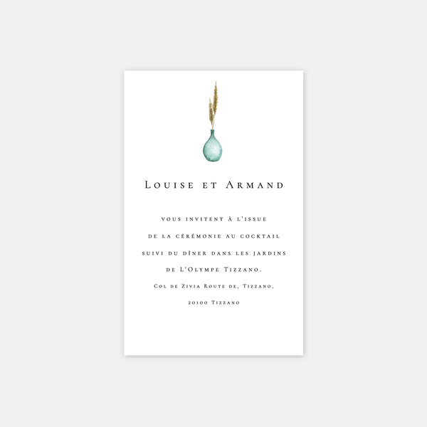 Carton invitation de mariage le Sud aquarelle