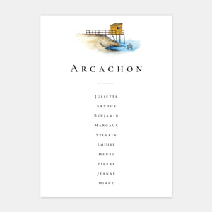 Hochzeitstischplan für Aquarellbecken – 5x