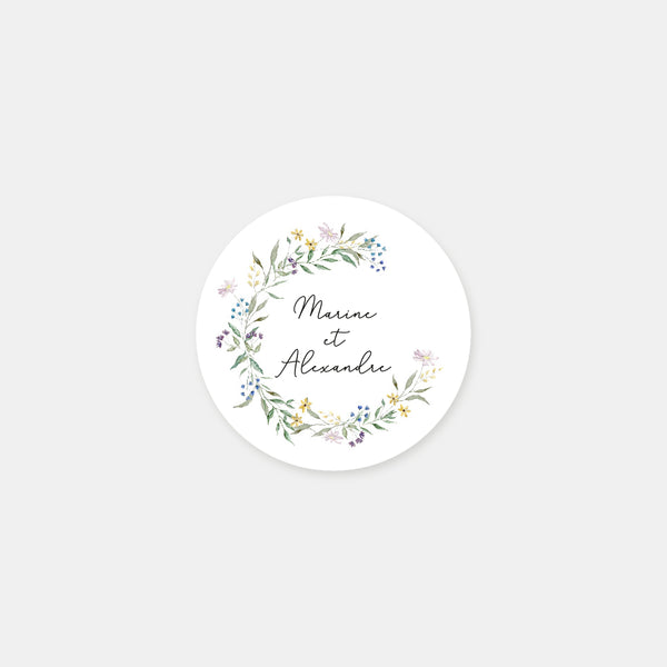 Stickers personnalisés couronne champêtre