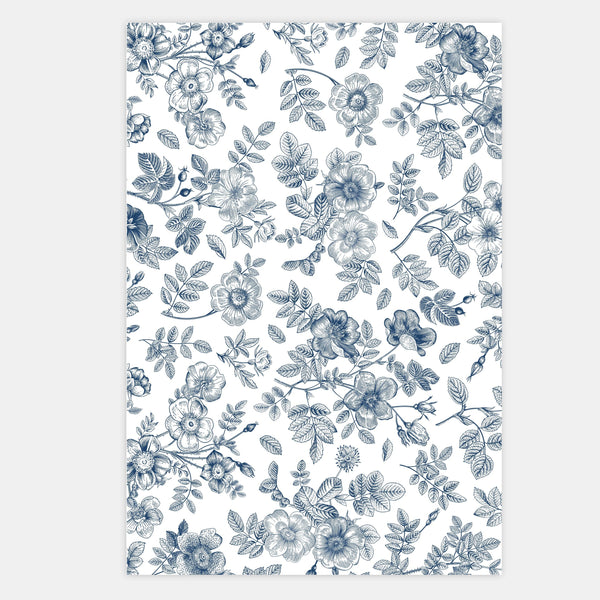 Florales Toile-de-Jouy-Pausblatt