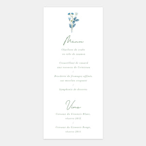 Menu mariage blason champêtre