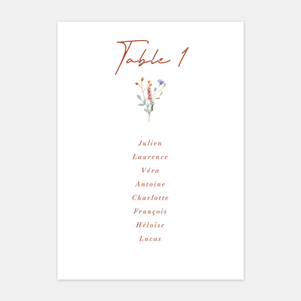 Tischplan für die Hochzeit mit Landeswappen – 5 Stück