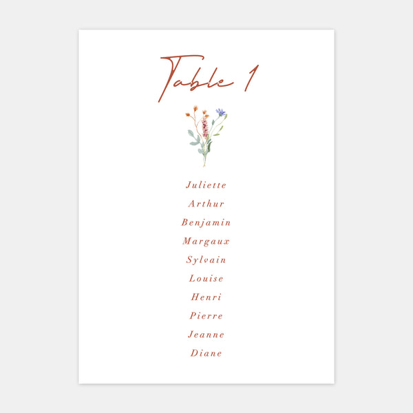 Tischplan für die Hochzeit mit Landeswappen – 5 Stück