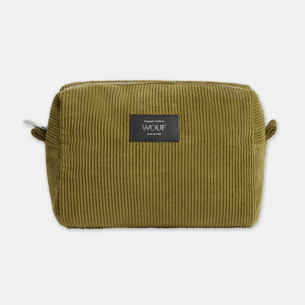 Trousse de toilette de voyage velours - Olive