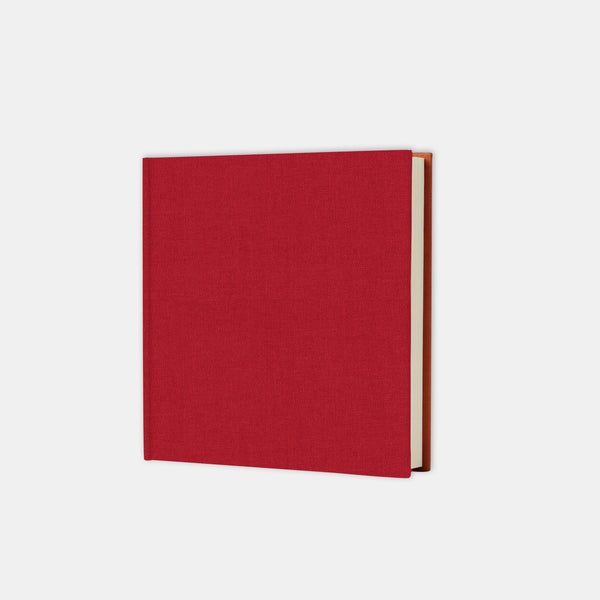 Livre d'or 25x24 toile rouge intérieur creme