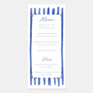 Menu de mariage jolies lignes